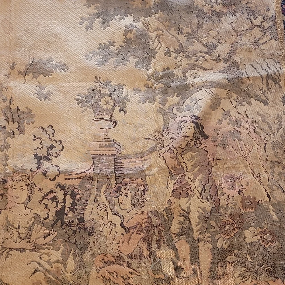 Vintage French Late 1800's Tapestry with Pastoral Scene